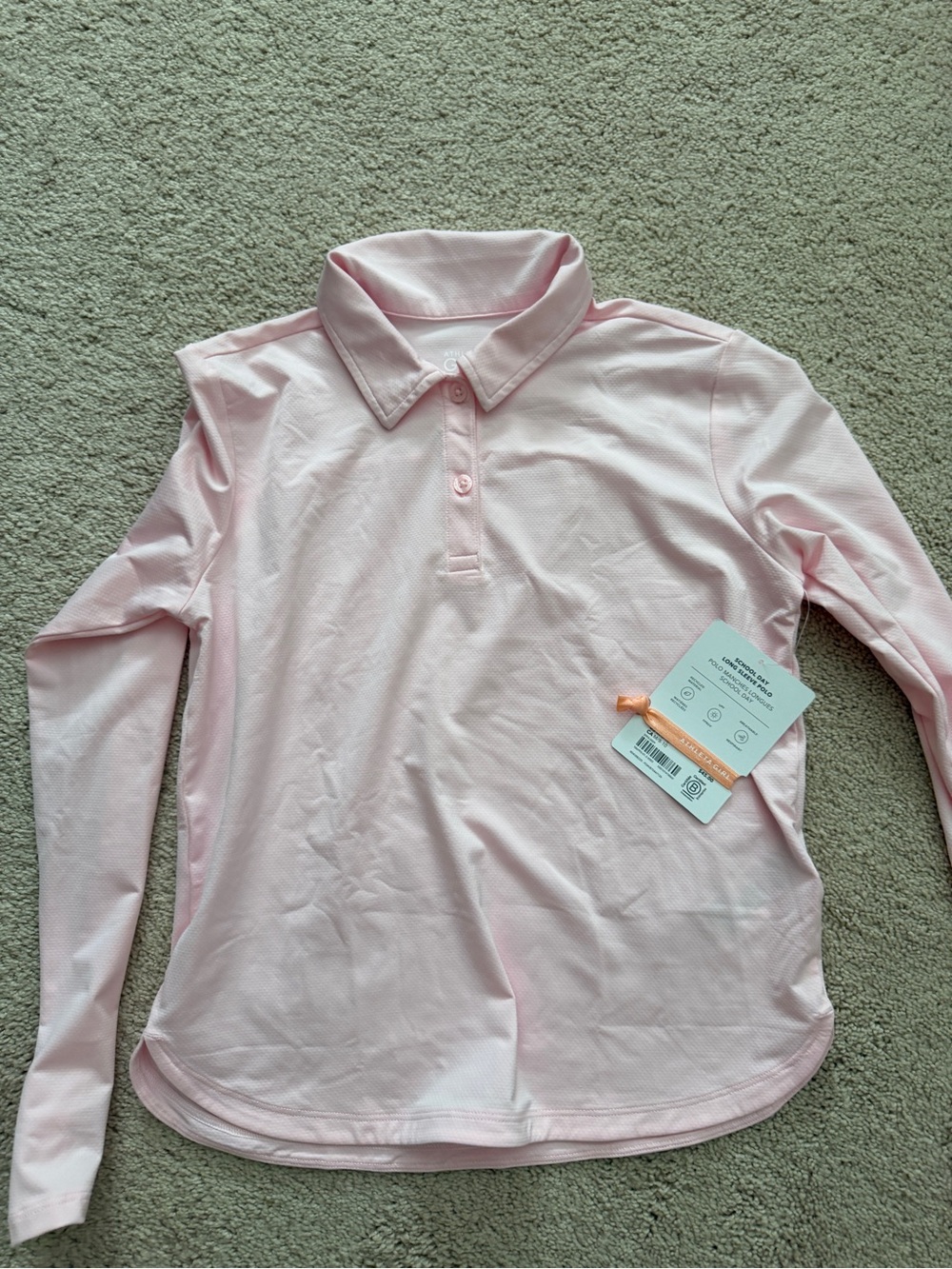 Athlete Girls' Long Sleeve Pink Polo Top